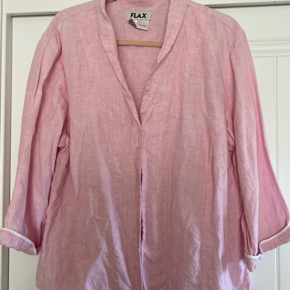 Flax Pink Linen Blouse